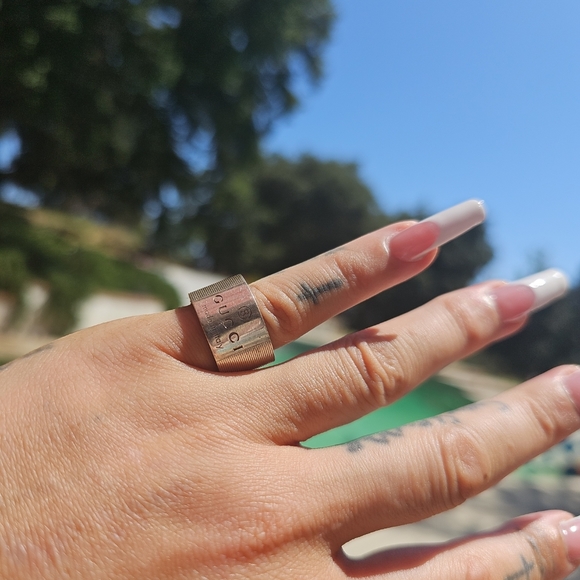 Gucci Sterling Silver Unisex Icon Trademark Ring Size 6 (12) - Picture 4 of 8